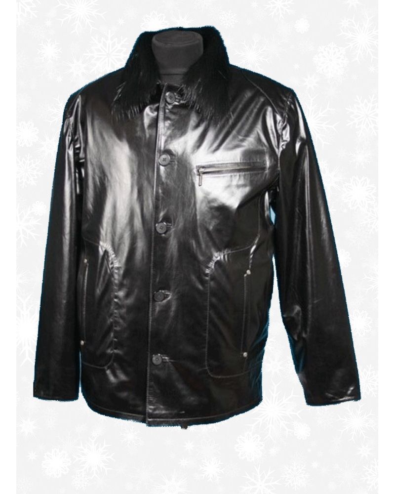 Куртка мужская кожаная Verona 26 Черный, Куртка мужская кожаная Verona 26 60 Черный