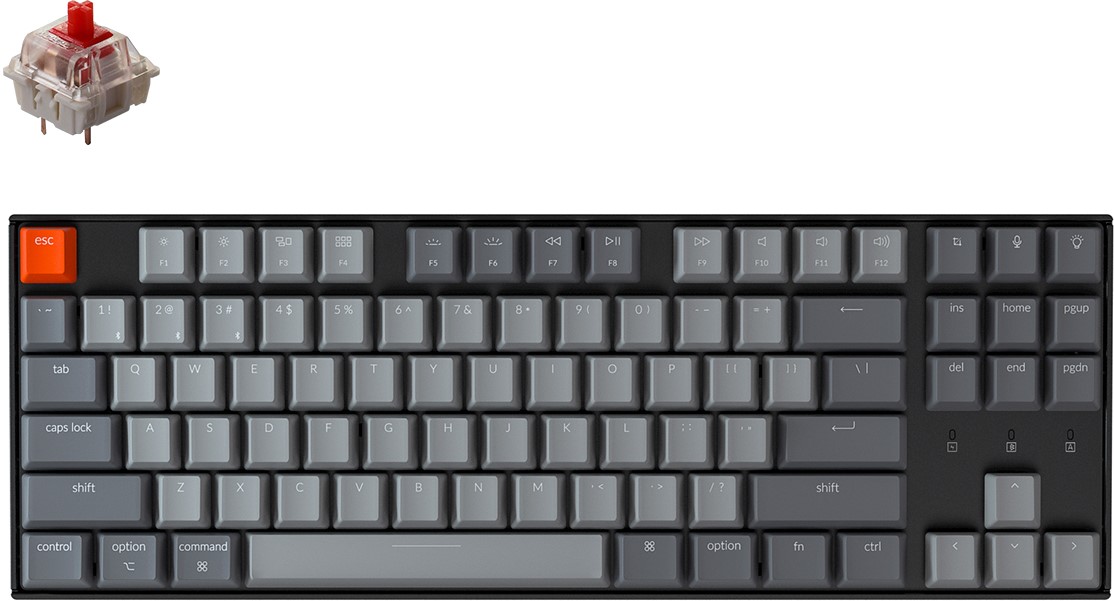 

Клавиатура беспроводная Keychron K8 Hot-Swap Optical Red RGB USB/Bluetooth Black (ENG/RU) (K8E1_Keychron)