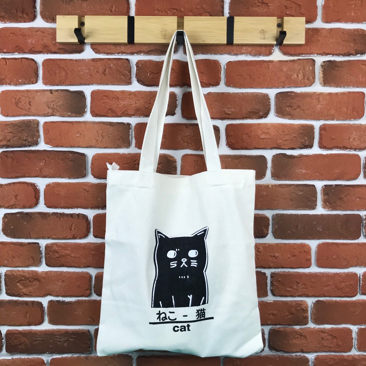 

Тканевая Эко Сумка Шоппер City-A Cat с Котом Белая