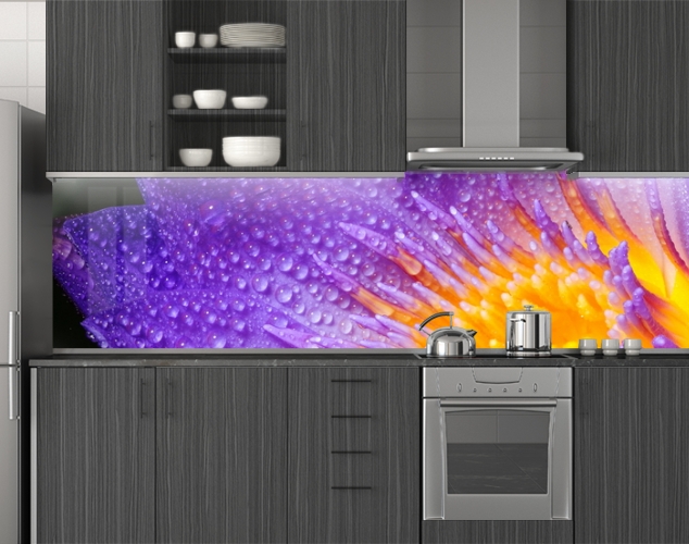 

Стеновая панель кухонная, Цветы 62x205см. (s_01_s_fl114_Q)