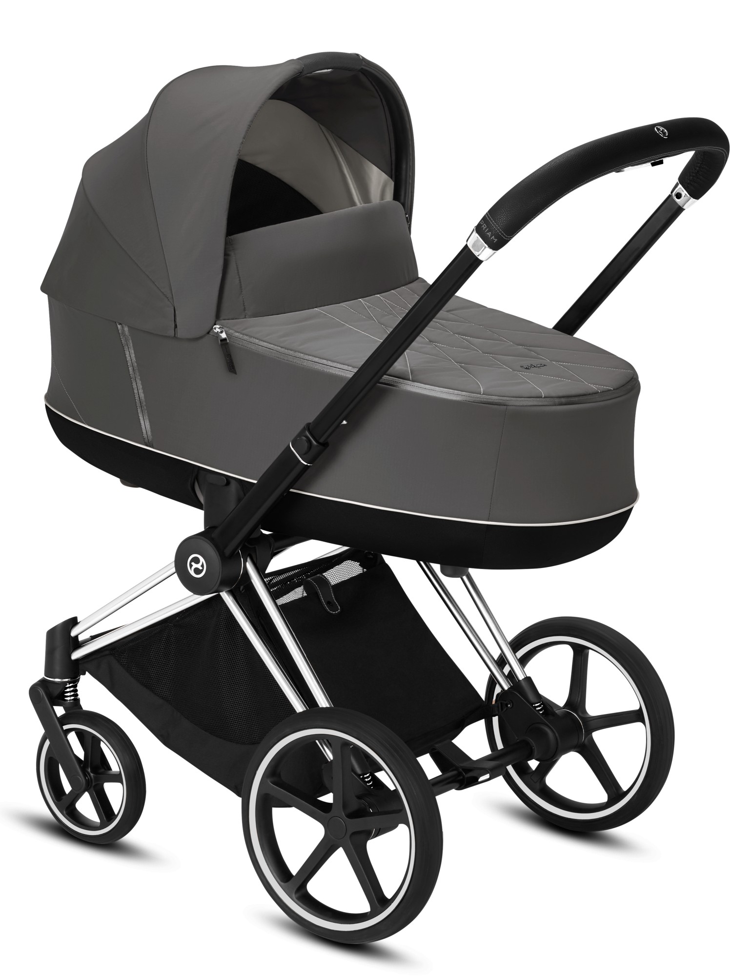 

Коляска для новорожденных Cybex Priam Soho Grey шасси Chrome Black
