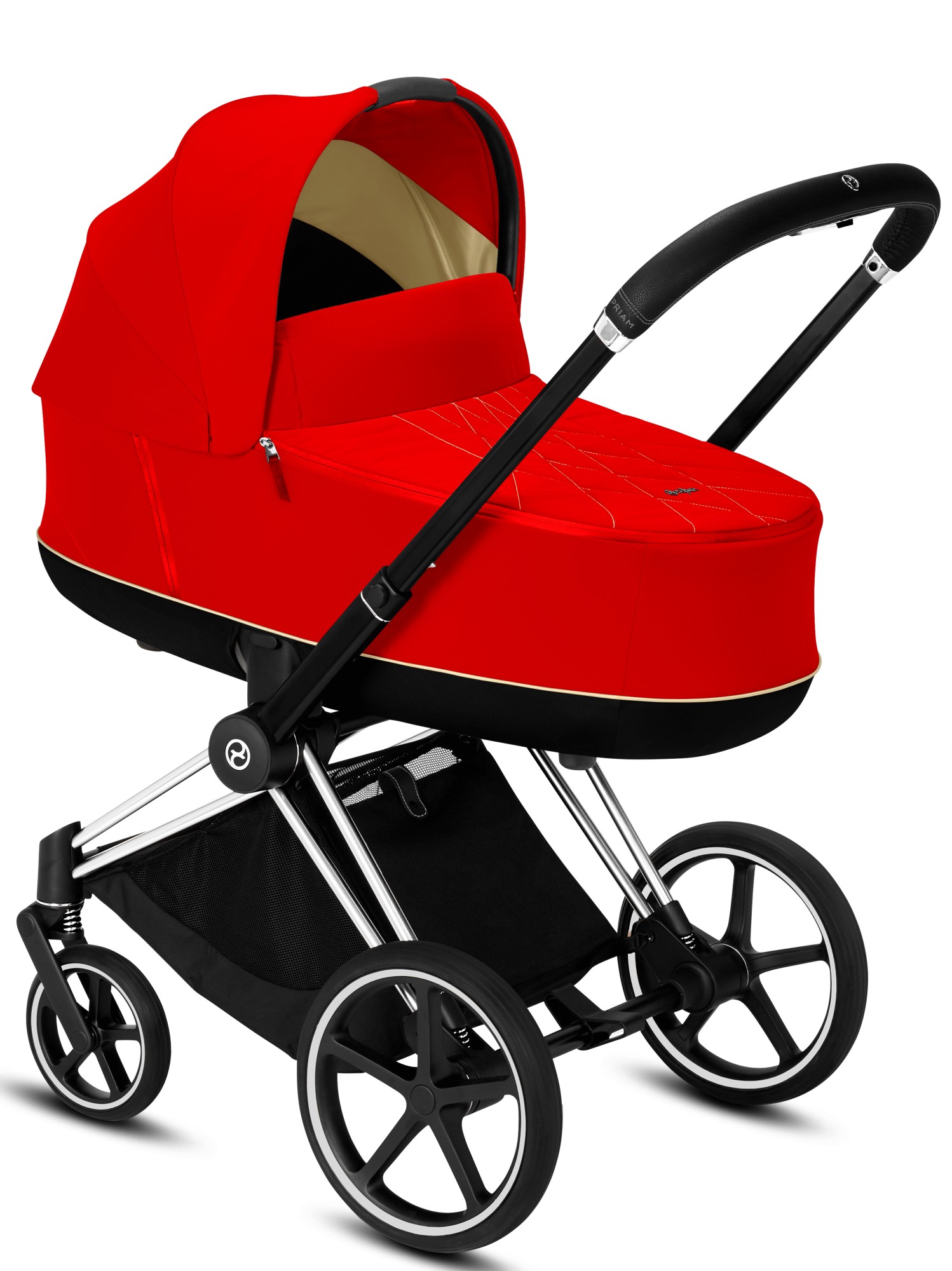 

Коляска для новорожденных Cybex Priam Autumn Gold шасси Chrome Black