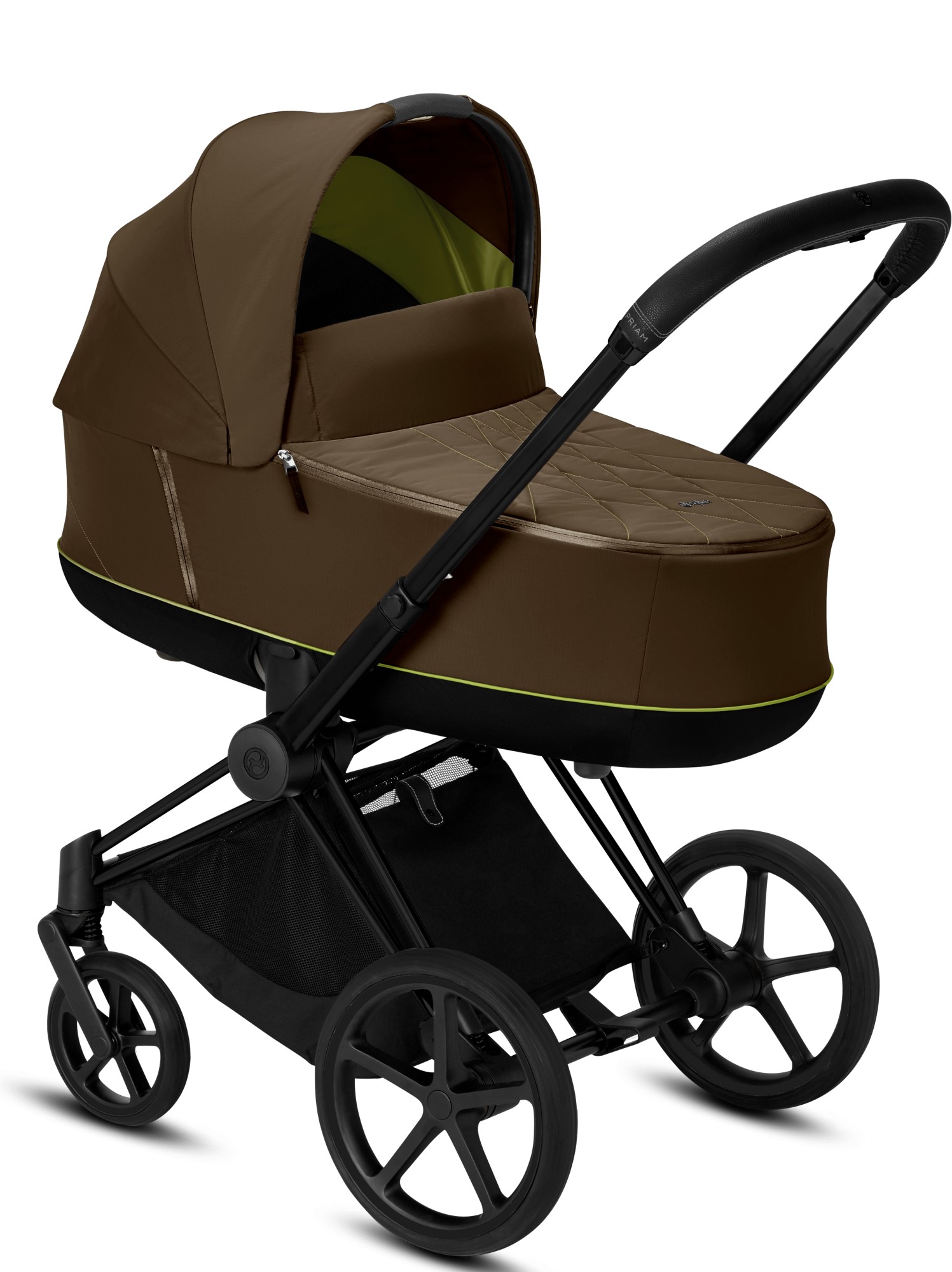 

Коляска для новорожденных Cybex Priam Khaki Green шасси Matt Black
