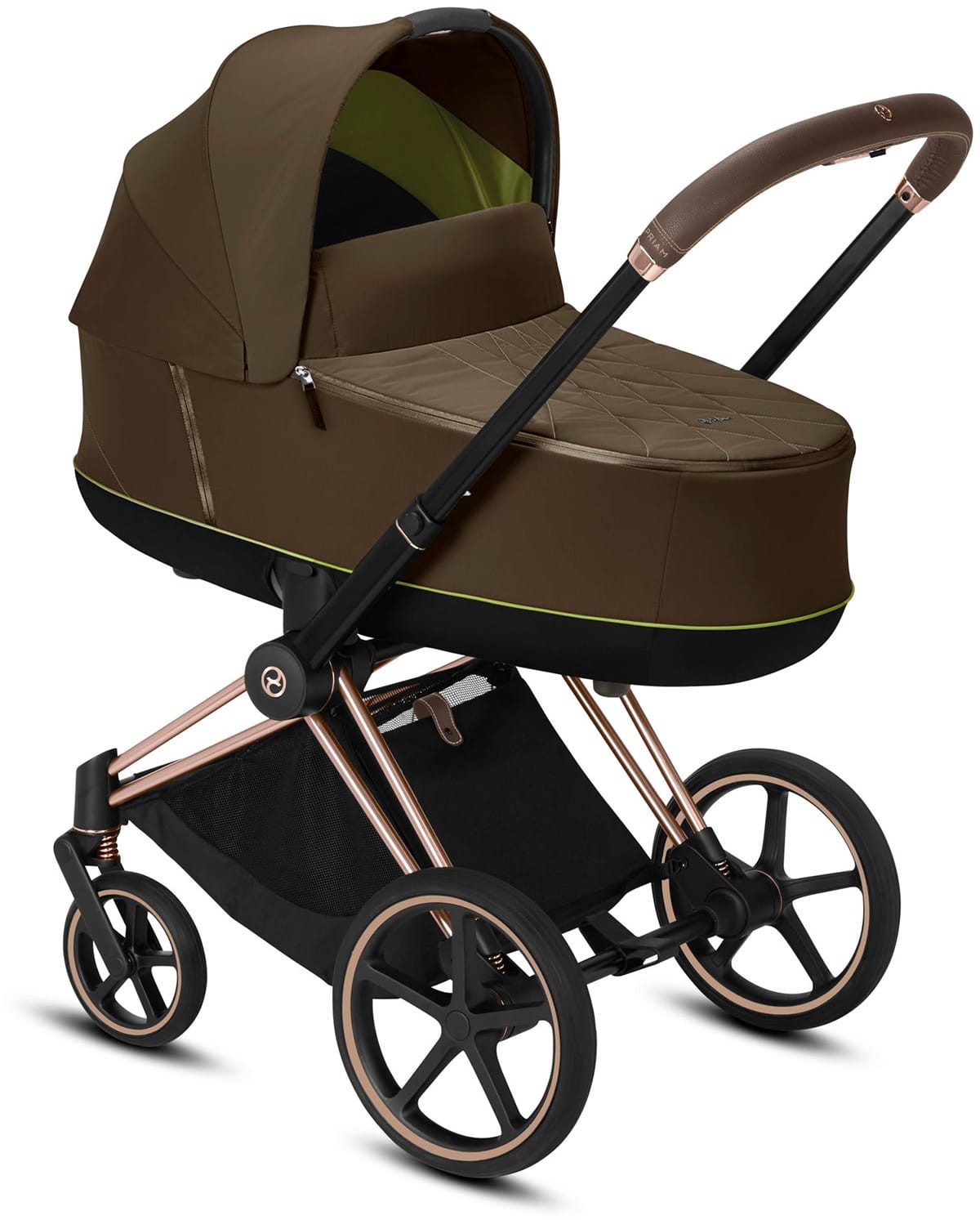 

Коляска для новорожденных Cybex Priam Khaki Green шасси Rose Gold