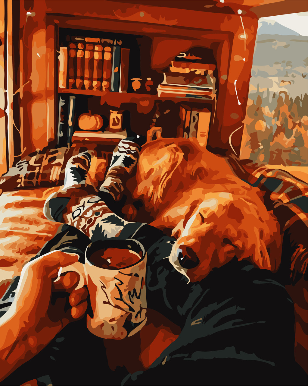 

Картина по номерам "Вечер с другом" 40*50см