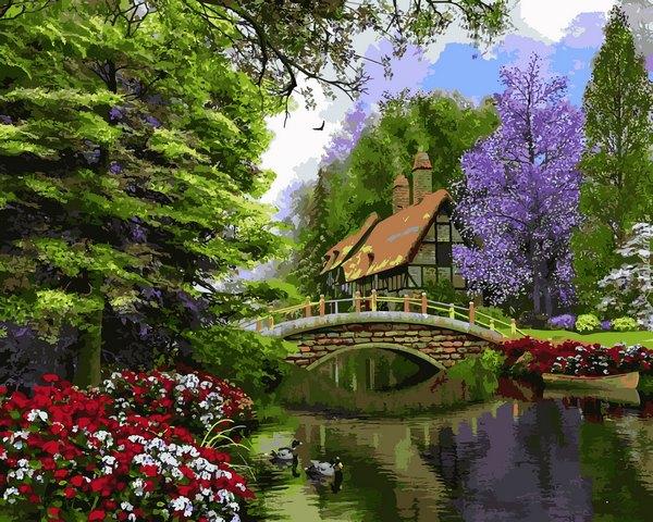 

Картина по номерам VPS1158 Речной коттедж, 50x65 см., Babylon