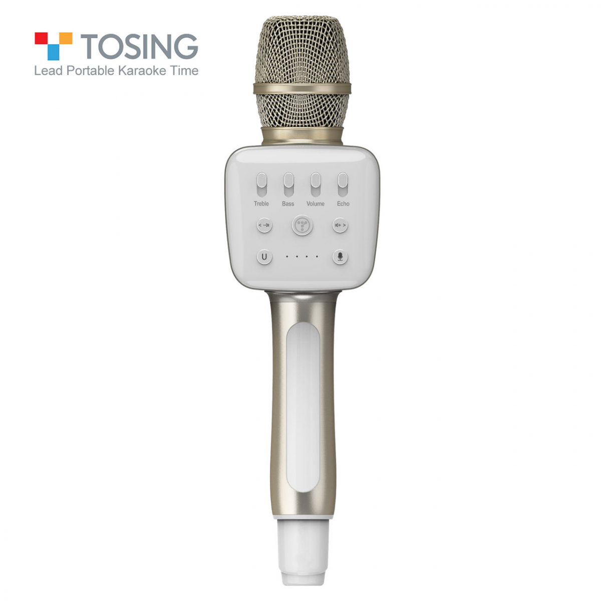 

Микрофон караоке TOSING V2R (Tuxun) с колонками. Беспроводной, Bluetooth. Золотой (2191315)