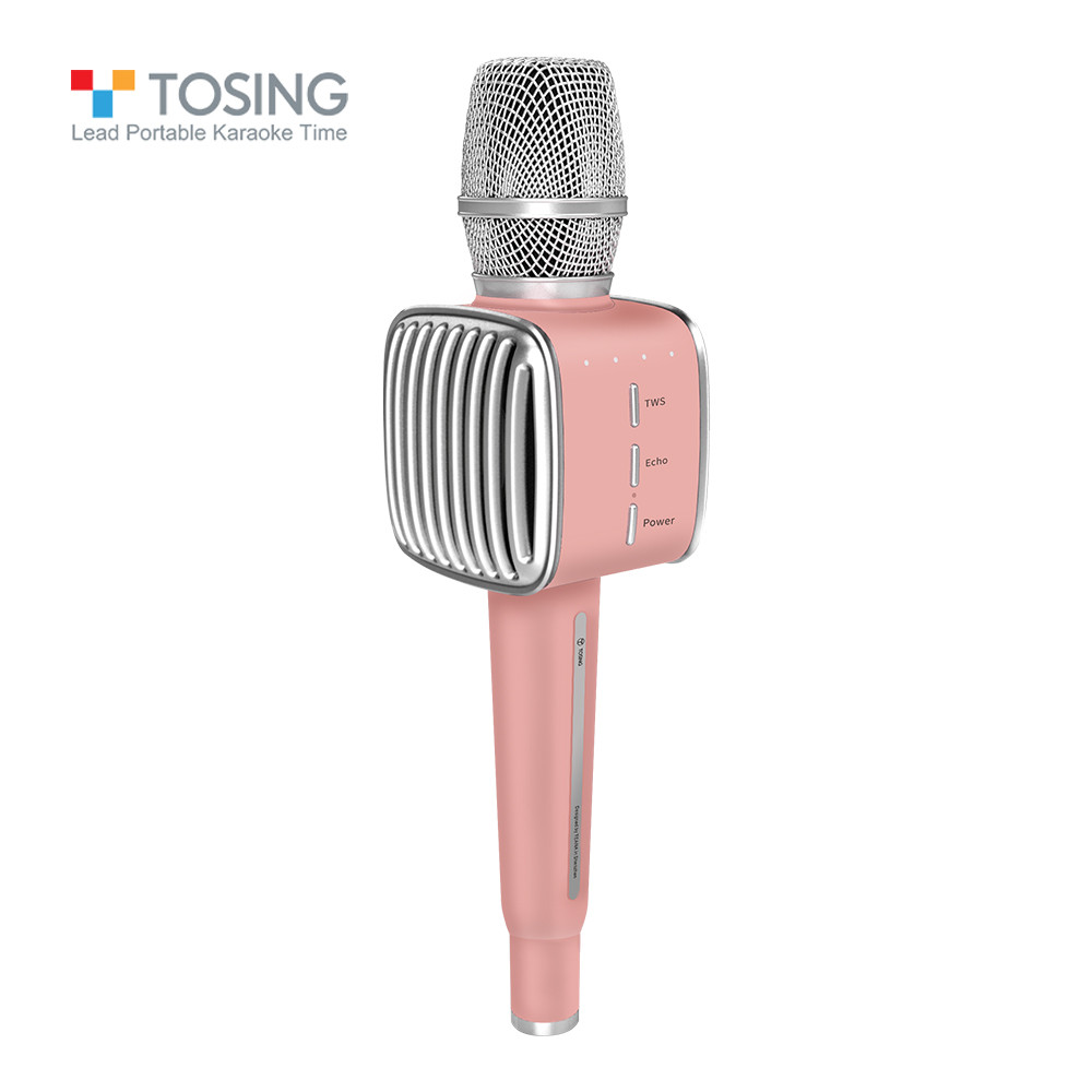 

Микрофон караоке Tosing G1 (Tuxun) с колонками. Вокальный, беспроводной,Bluetooth. Розовый (2191318)