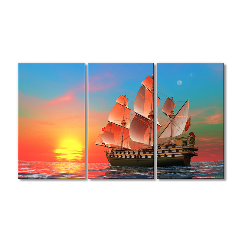 

Модульная картина Artel «Корабль и красный закат» 3 модуля 80x120 см