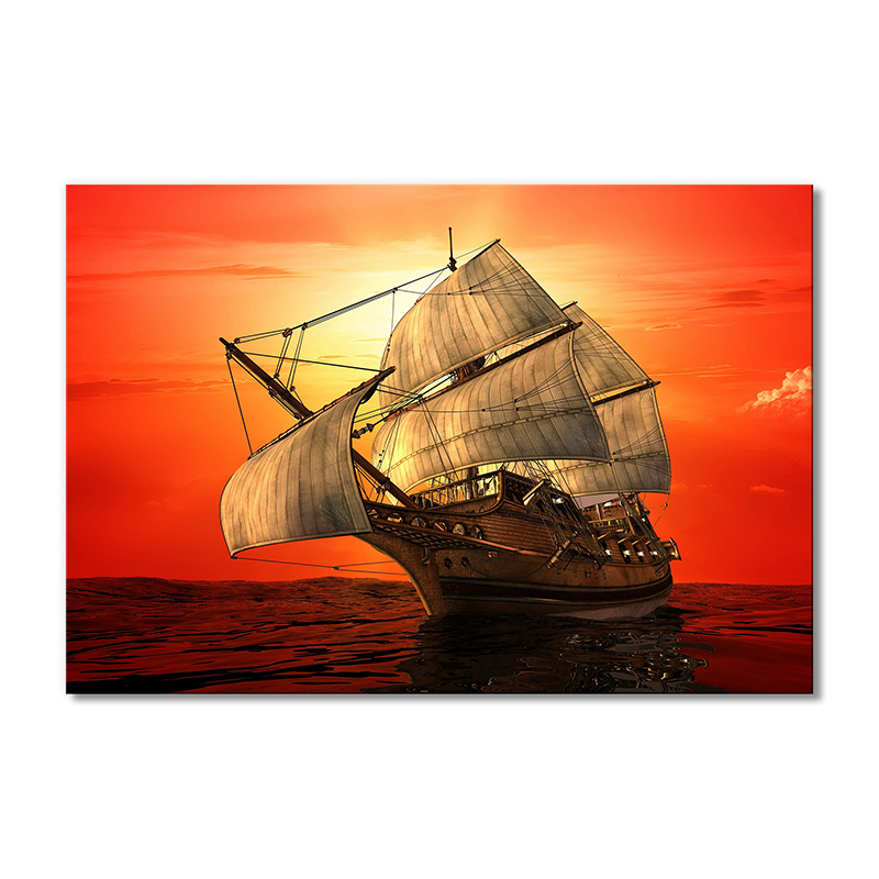 

Модульная картина Artel «Корабль с парусами и красный закат» 1 модуль 50x75 см