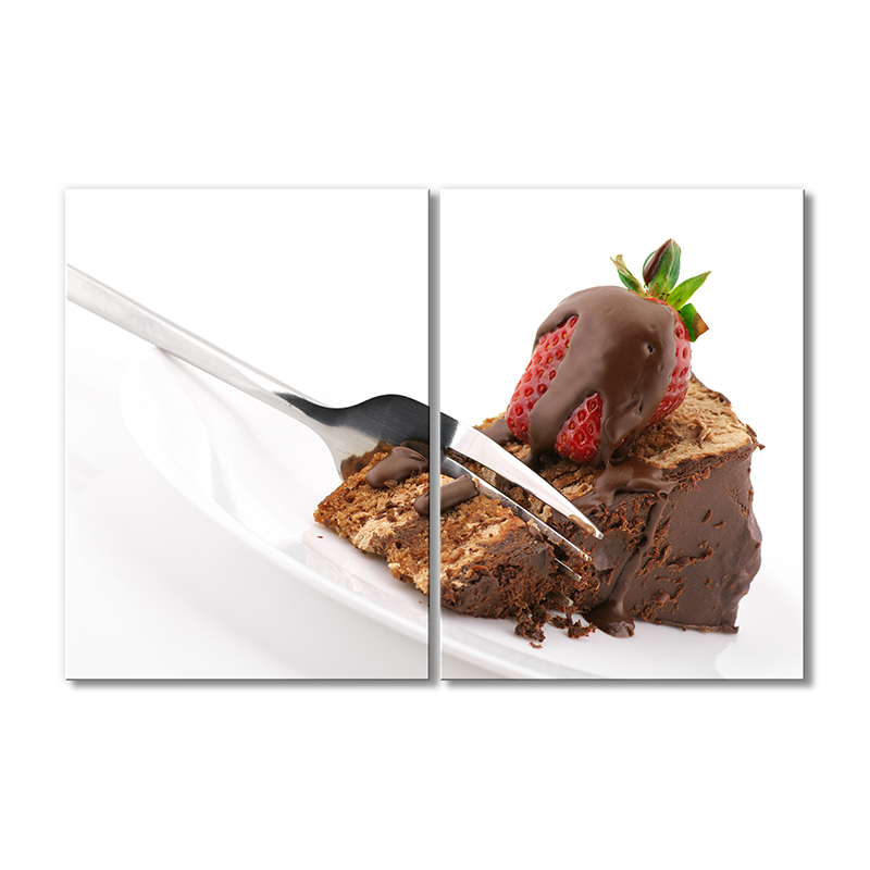 

Модульная картина Artel «Кусочек торта с клубникой в шоколаде» 2 модуля 70x105 см