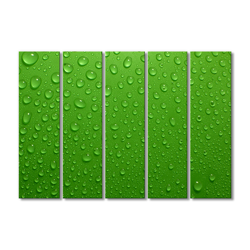 

Модульная картина Artel «Зеленые капли» 5 модулей 90x135 см