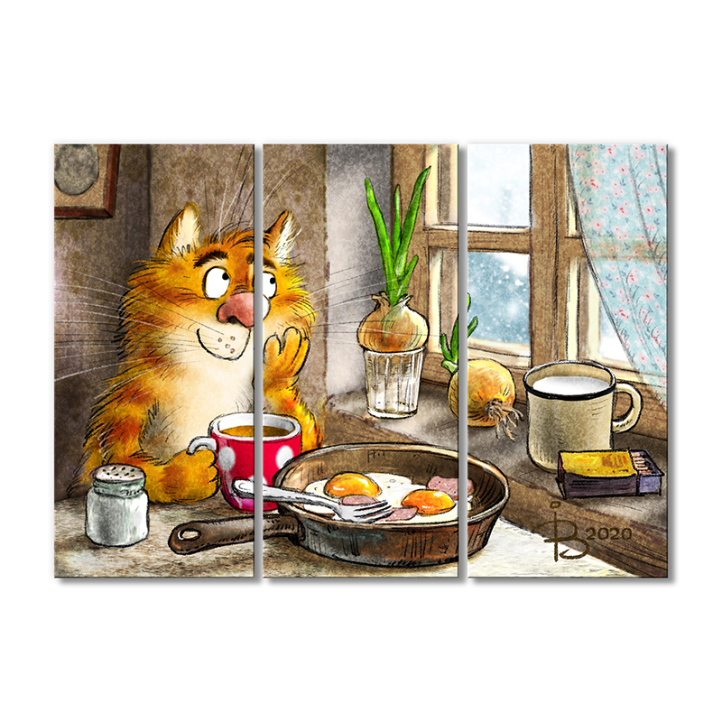 

Модульная картина Artel «Завтрак» 3 модуля 80x120 см