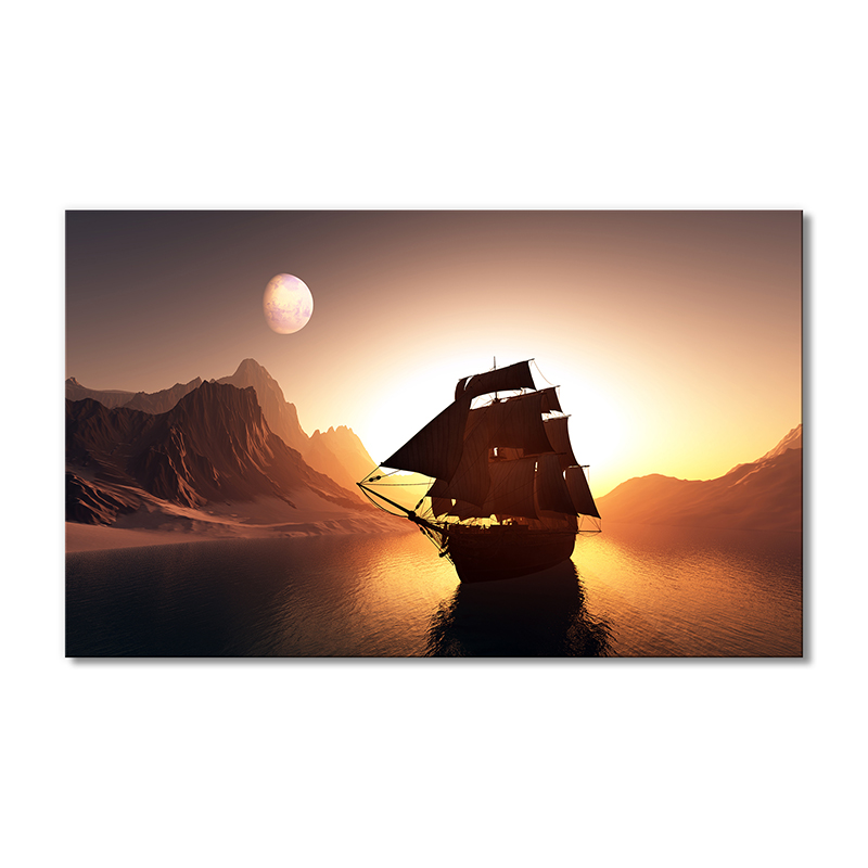 

Модульная картина Artel «Закат горы луна и корабль с парусами» 1 модуль 60x90 см