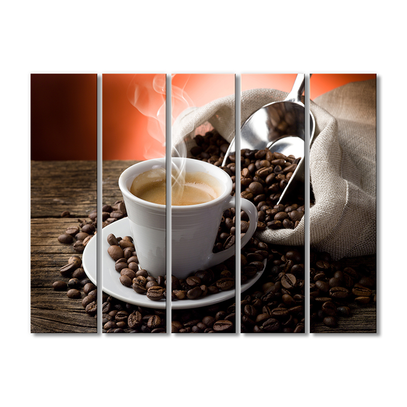 

Модульная картина Artel «Мешок зерен и чашка с горячим кофе» 5 модулей 80x120 см