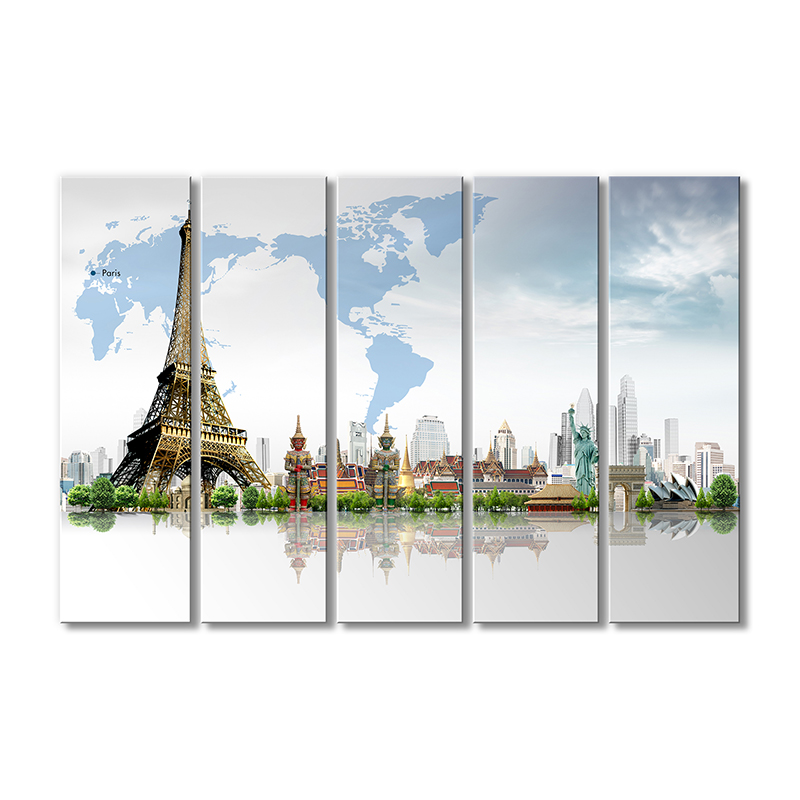 

Модульная картина Artel «Мировые достопримечательности» 5 модулей 120x180 см
