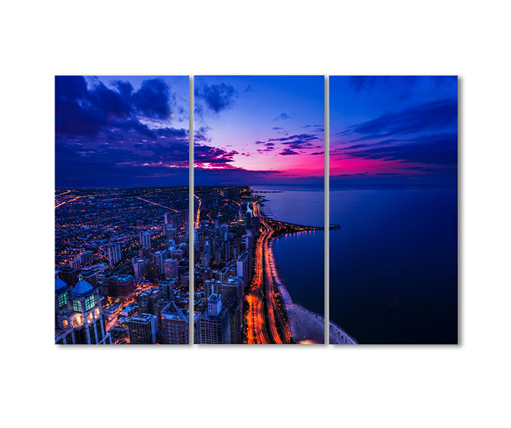 

Модульная картина Artel «Красный закат над городом» 3 модуля 60x90 см