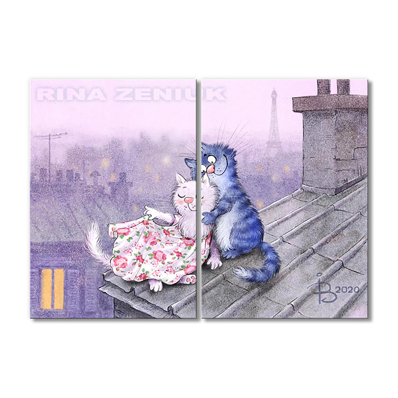 

Модульная картина Artel «Лямур на крыше» 2 модуля 80x120 см