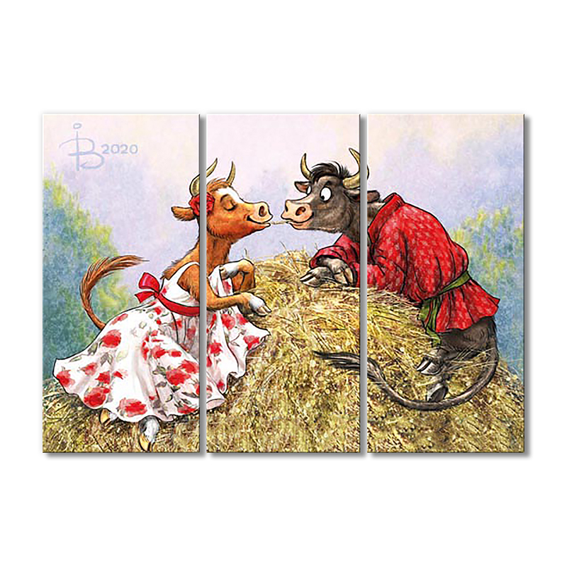 

Модульная картина Artel «Любовь на сеновале» 3 модуля 50x75 см