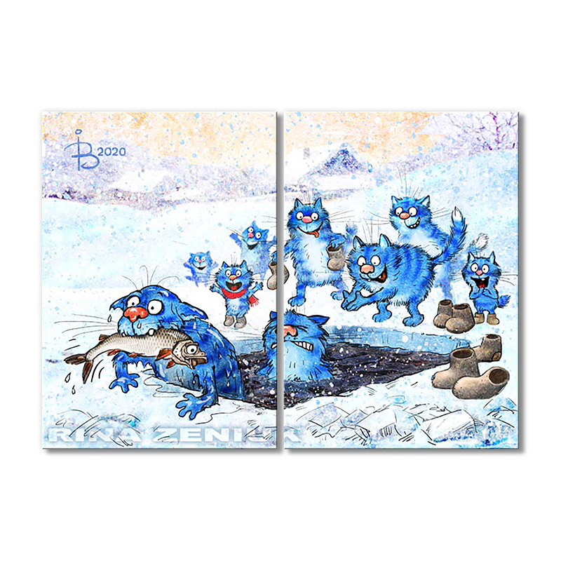 

Модульная картина Artel «Ныряние в прорубь» 2 модуля 90x135 см