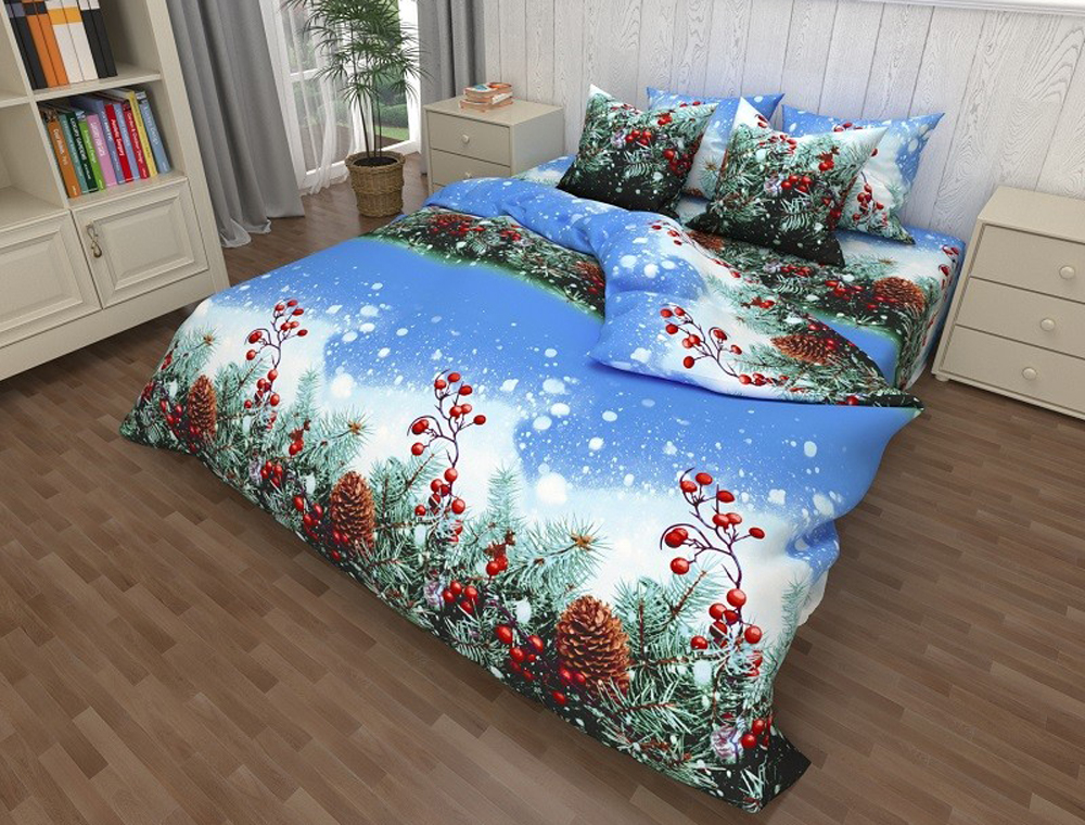 

Двуспальный набор постельного белья 180*220 из Бязи Gold №157566 Черешенка