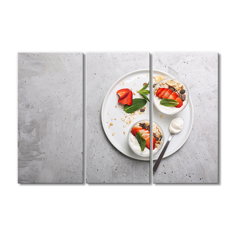 

Модульная картина Artel «Йогурт с клубникой и орехами» 3 модуля 80x120 см