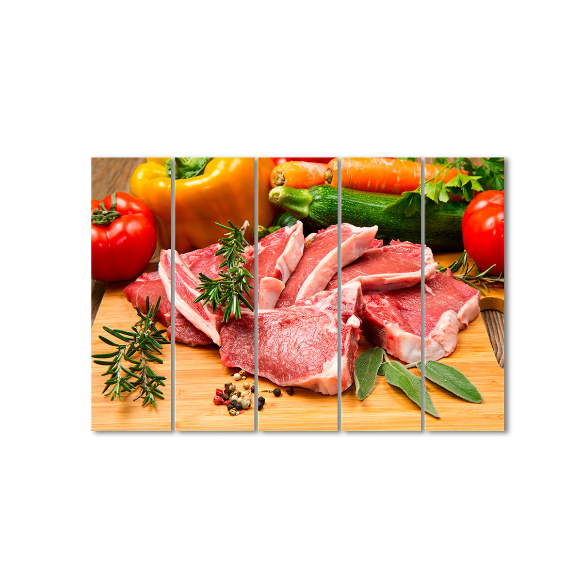 

Модульная картина Artel «Мясо с овощами» 5 модулей 120x180 см