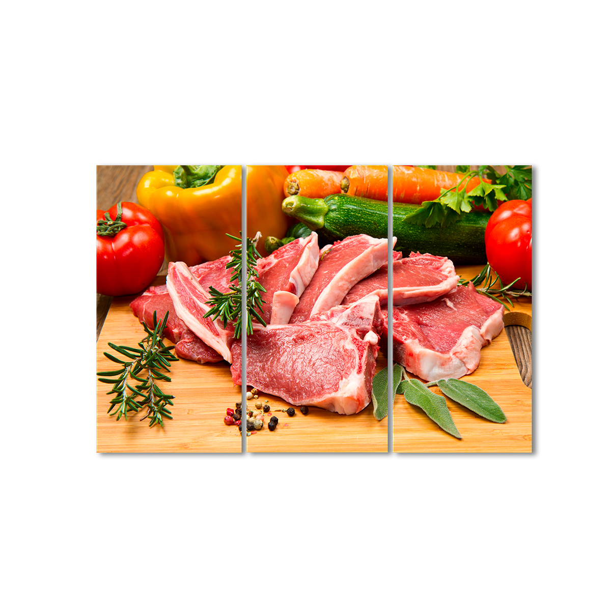 

Модульная картина Artel «Мясо с овощами» 3 модуля 60x90 см