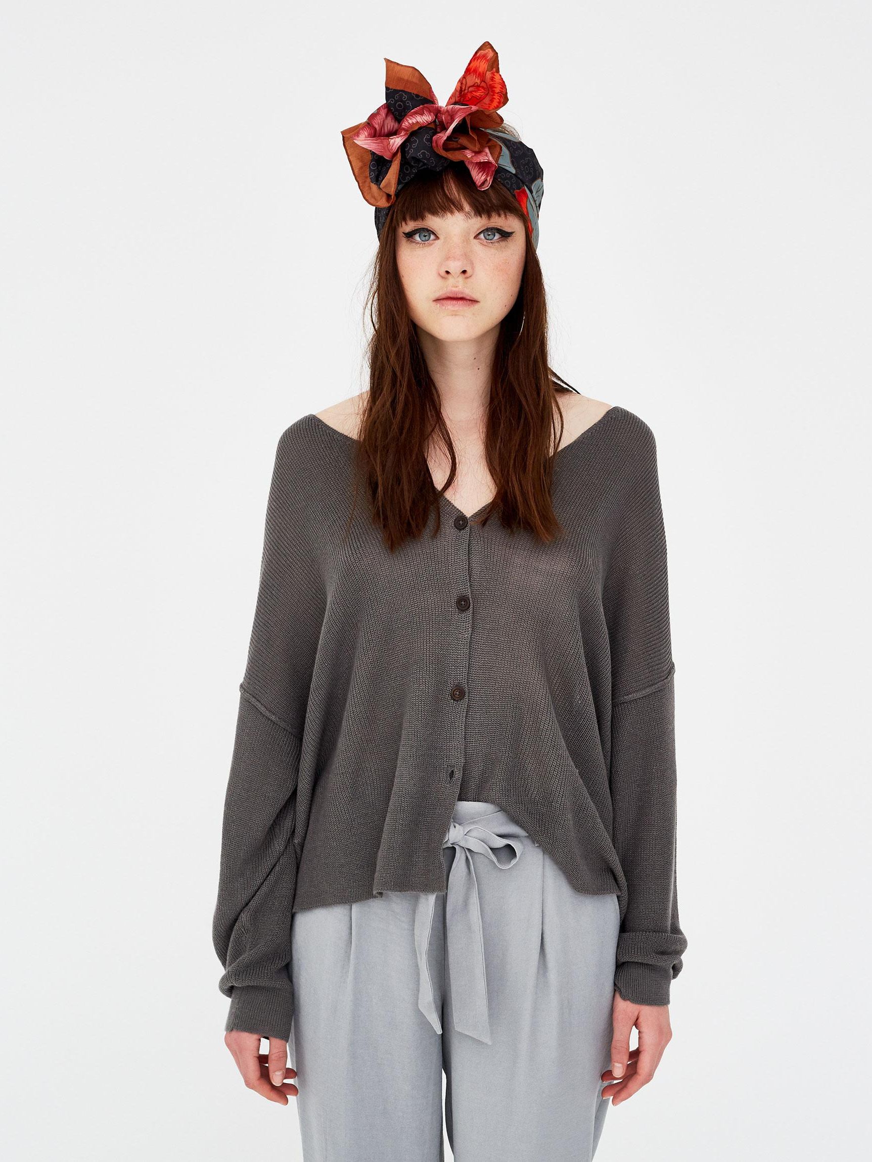 

Кардиган Pull & Bear XAZ203289NDUA M Серый