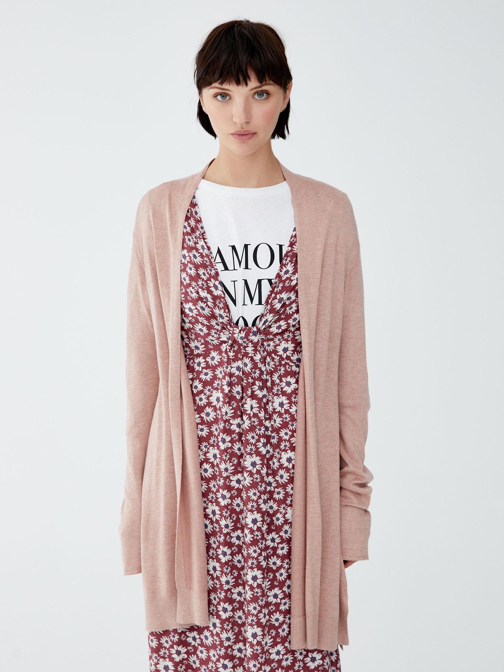 

Кардиган Pull & Bear XAZ217125RZGZ M Бледно-розовый