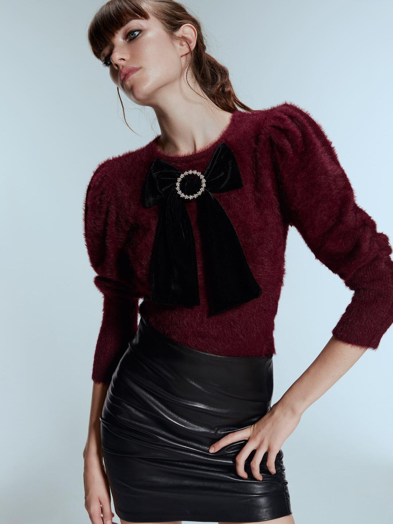 

Джемпер Zara XAZ238745AATE  Бордовый с черным, Джемпер Zara XAZ238745AATE S Бордовый с черным