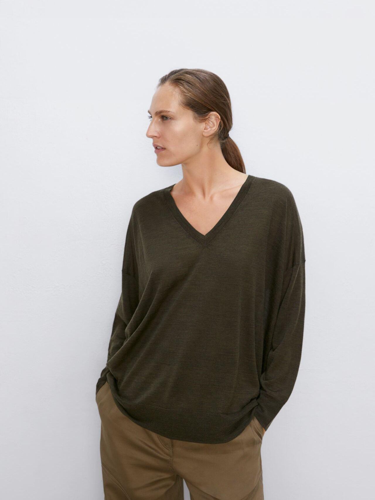 

Пуловер Zara XAZ238787OTJU S Болотный