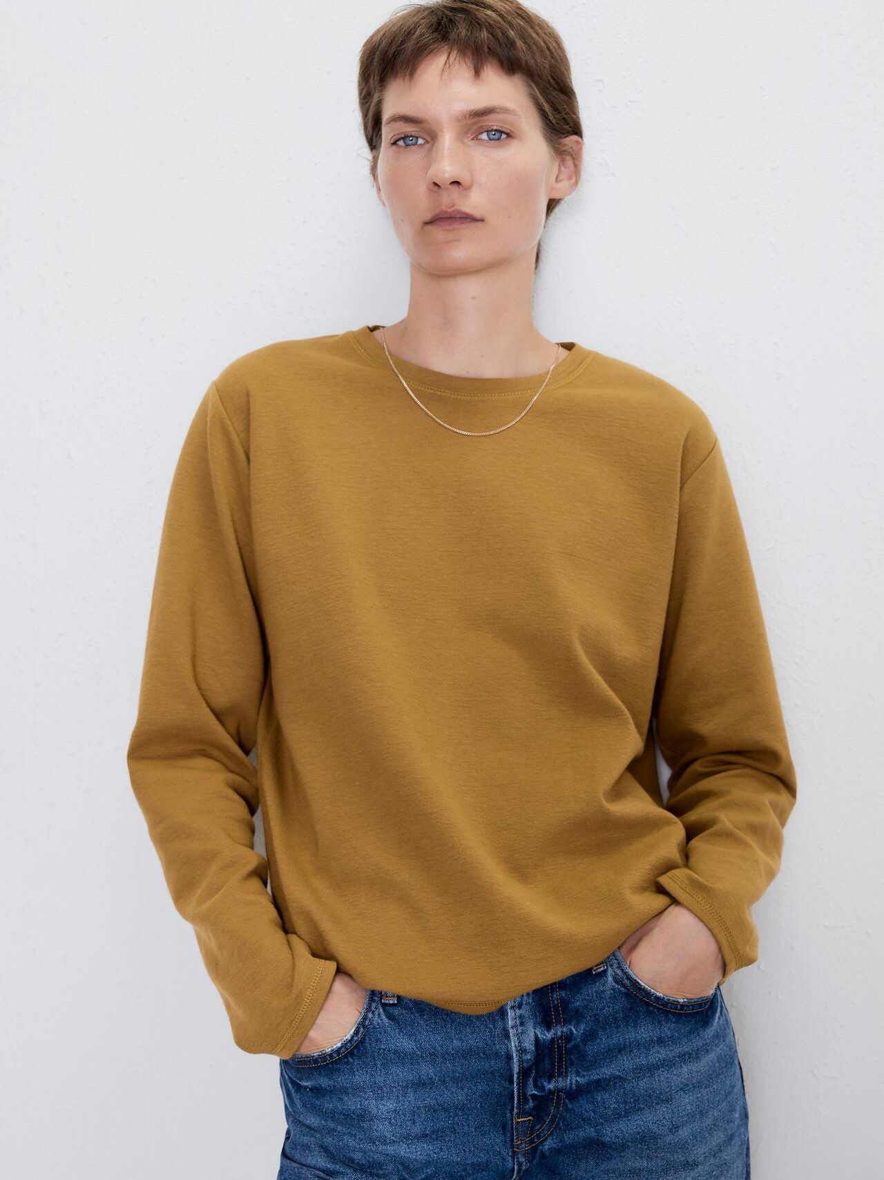 

Лонгслив Zara XAZ238875XIWX M Горчичный