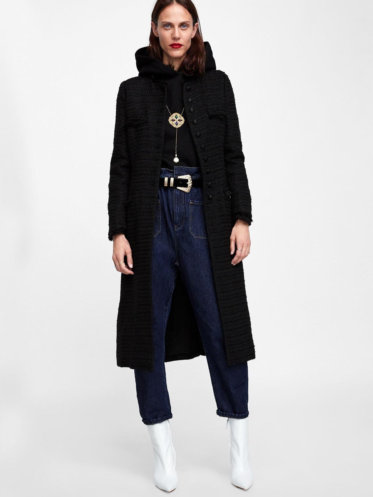 

Пальто Zara XAZ240074ESTB M Черное