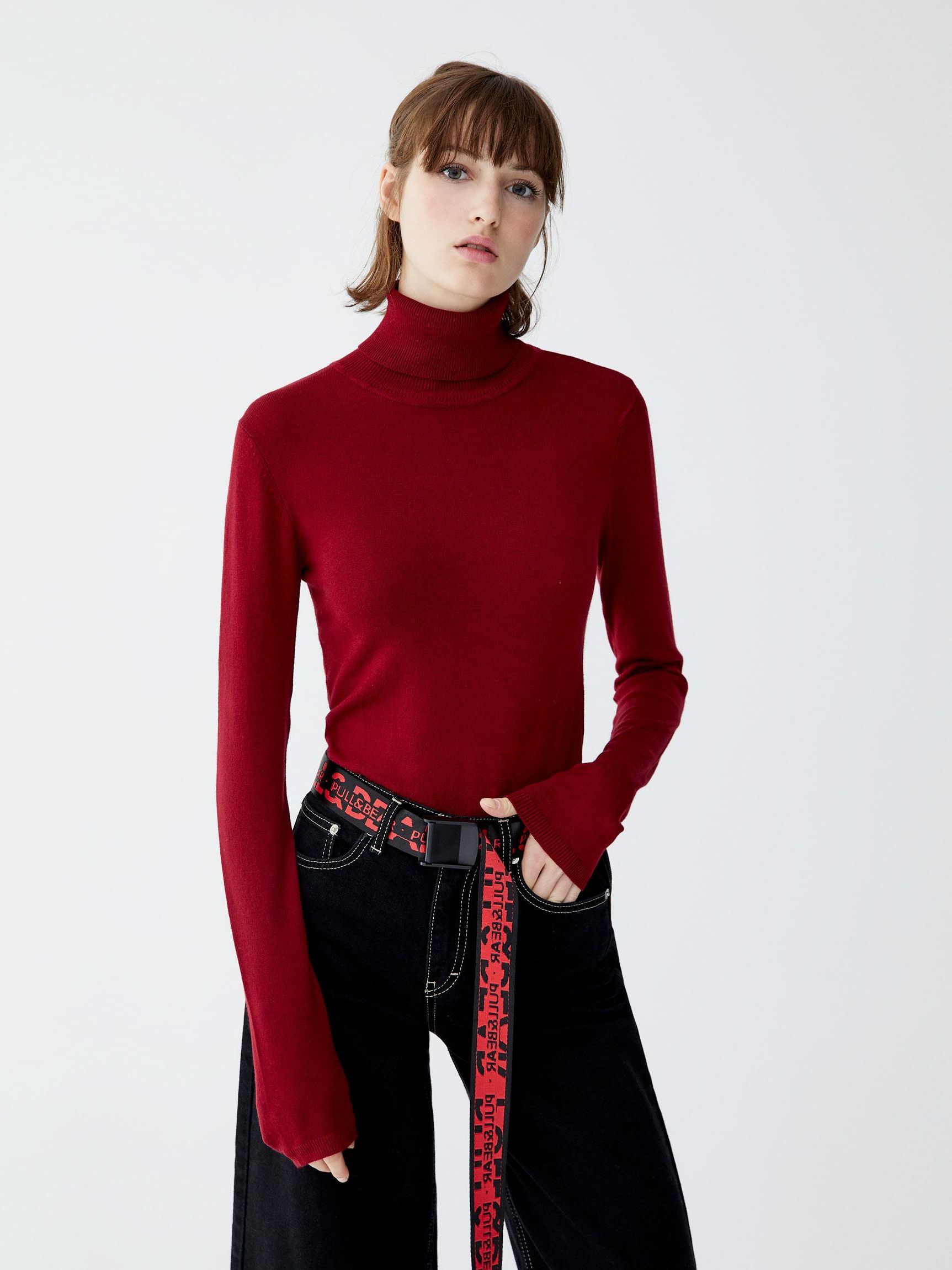

Водолазка Pull & Bear XAZ259321FGJZ M Бордовая