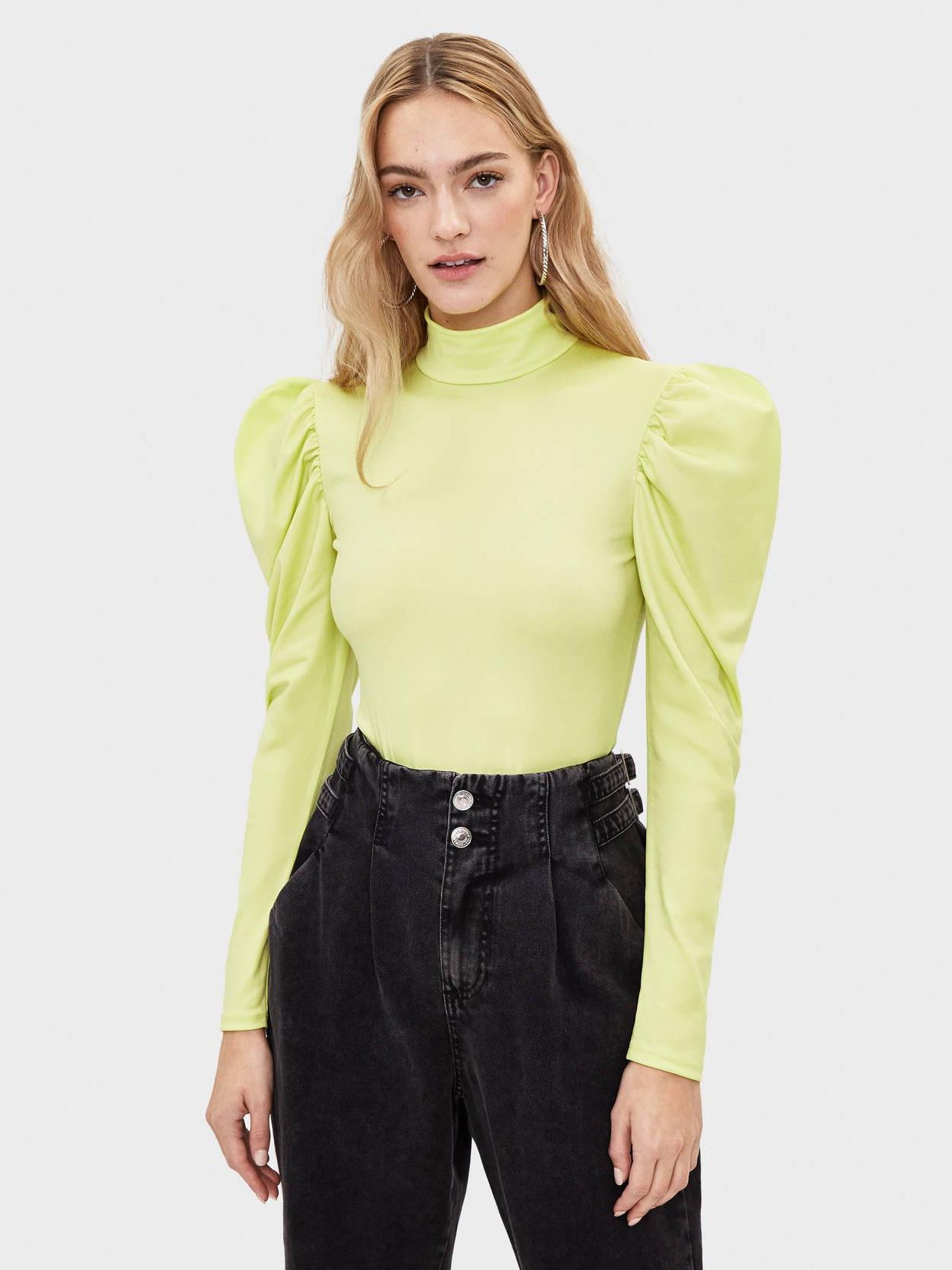 

Боди-блузка Bershka XAZ262159ILTR S Лимонная