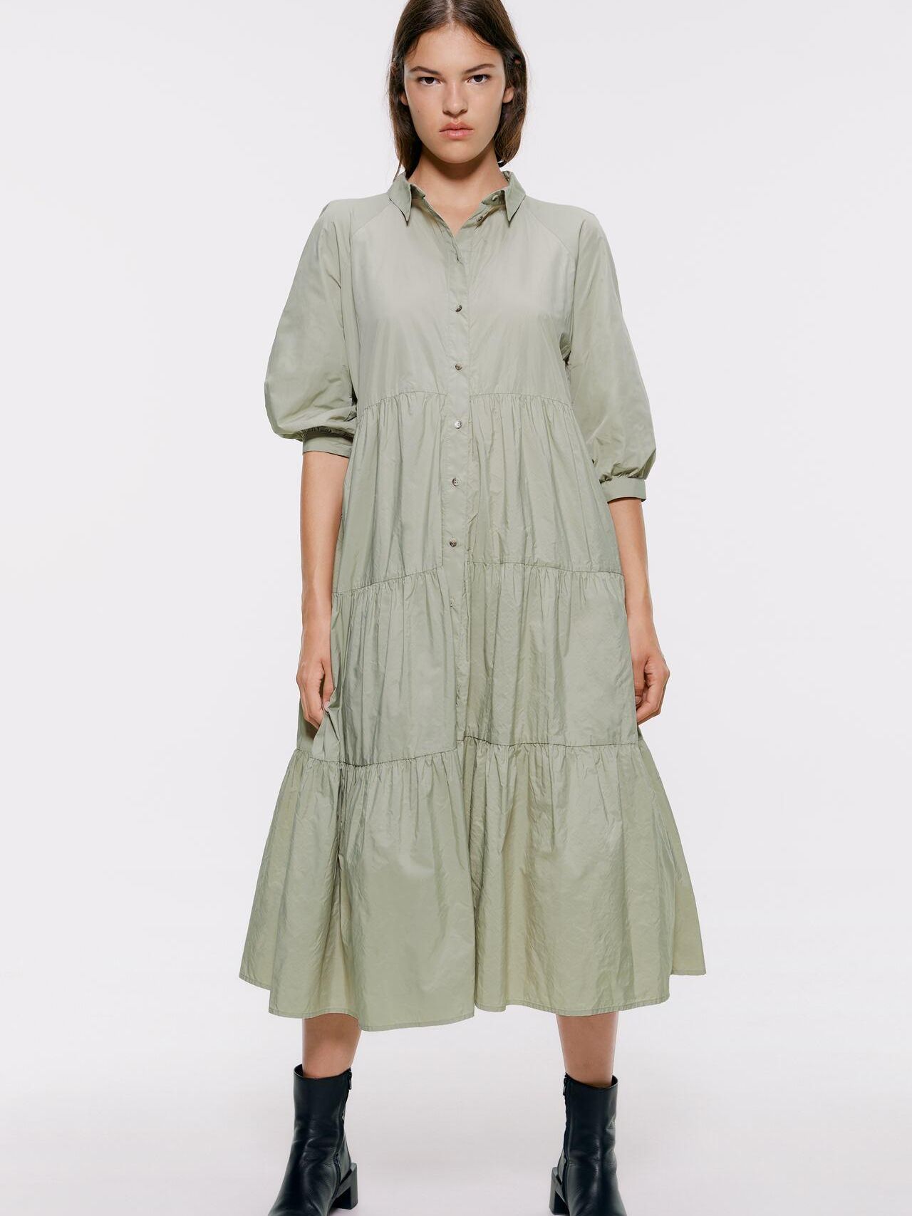 

Платье Zara XAZ263372TGVF S Бледно-оливковое