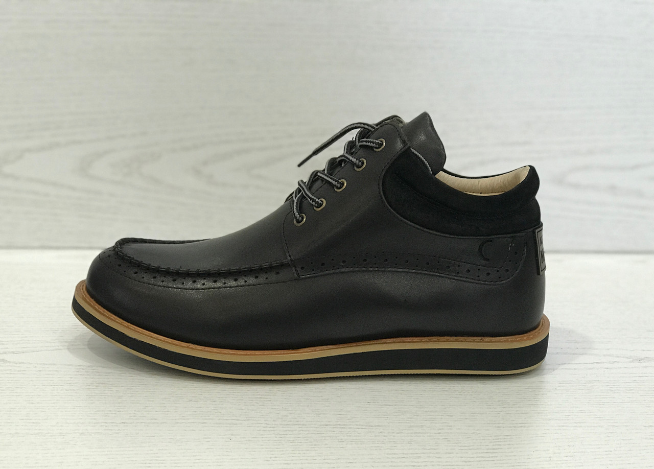 

Чоловічі чорні шкіряні уггі Бекхем II Australian Merino Mens Classic Boots Black 42