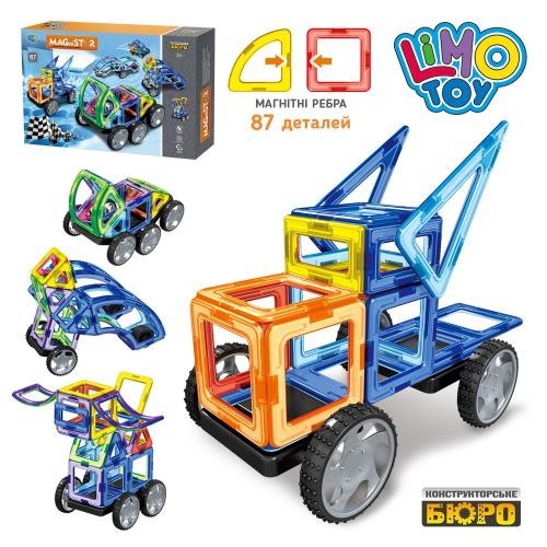 

Магнитный конструктор Limo Toy Транспорт Magical Magnet LT3003 87дет колеса