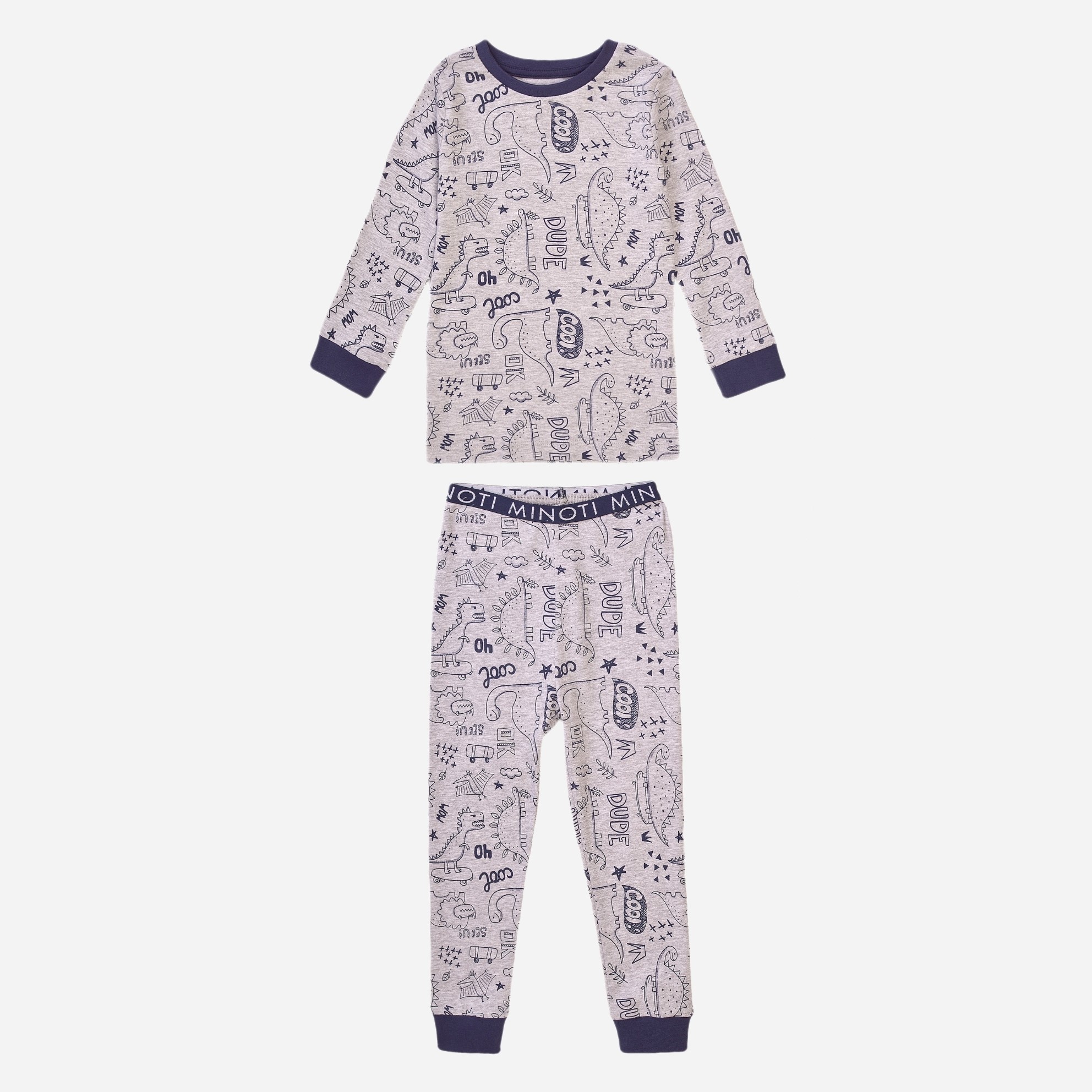 

Пижама (лонгслив + штаны) Minoti TB PYJ 12 35019JNR 116-122 см Серая