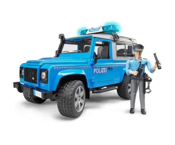 

Игрушка Bruder Джип полицейский BRUDER Land Rover Defender и фигурка полицейского синий М1:16 (02597)