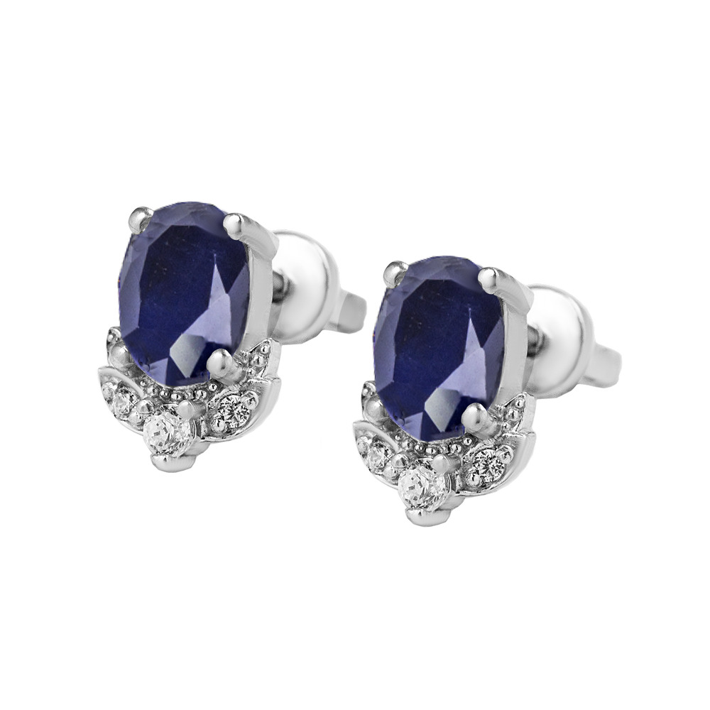 

Серебряные серьги с сапфиром 081-3110 GS-5924 р-