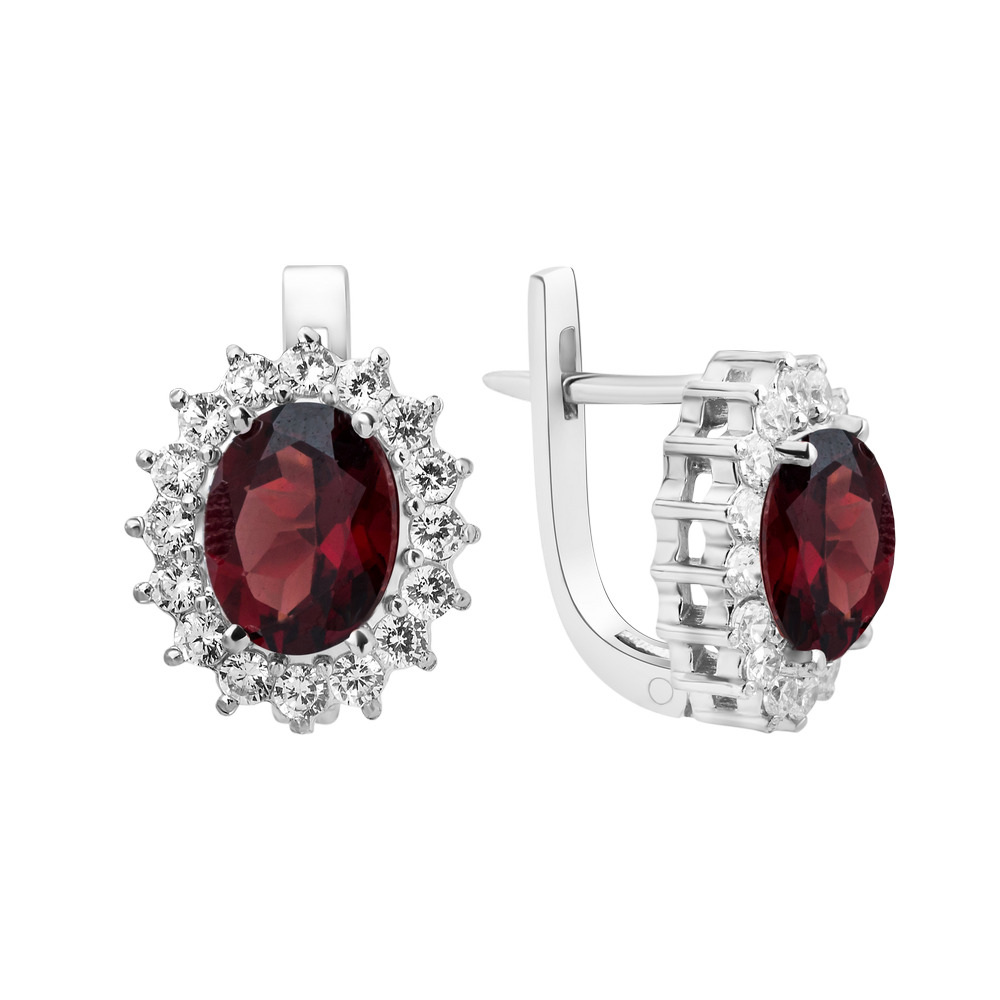 

Серебряные серьги с гранатом 085-4110 GS-6200 р-