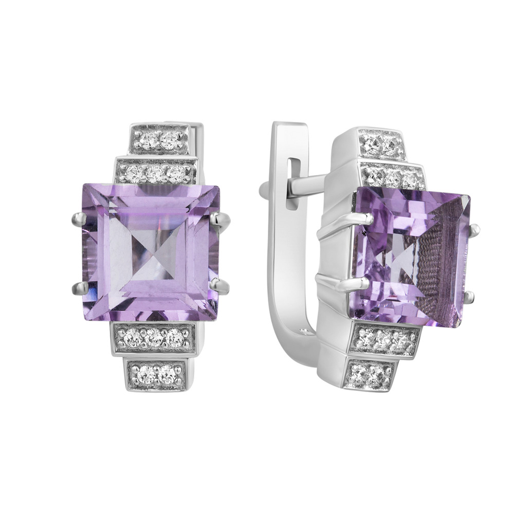 

Серебряные серьги с аметистом 156-6210 GS-5986 р-