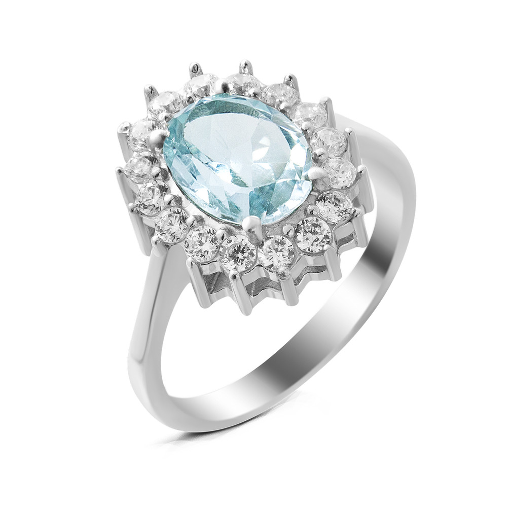

Серебряное кольцо с скай топазом 085-3910 GS-5765 р-18.5