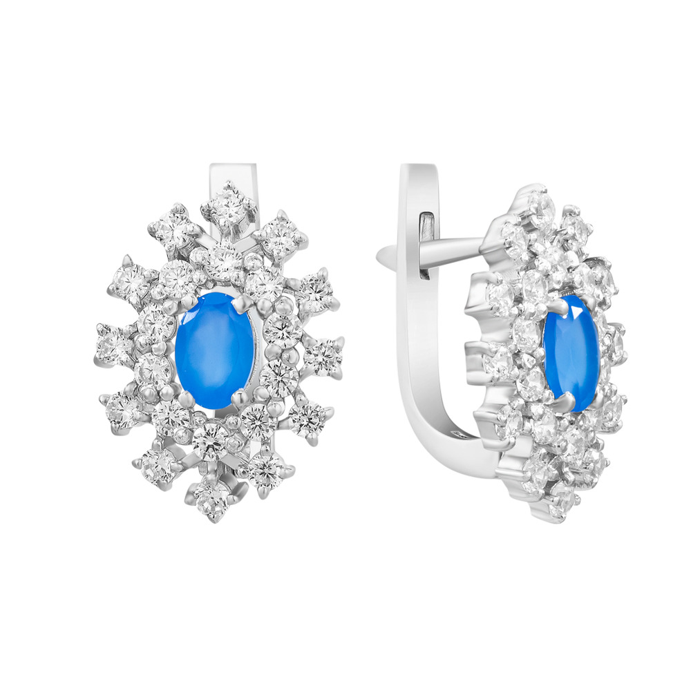 

Серебряные серьги с голубым кварцем 010-3210 GS-5845 р-