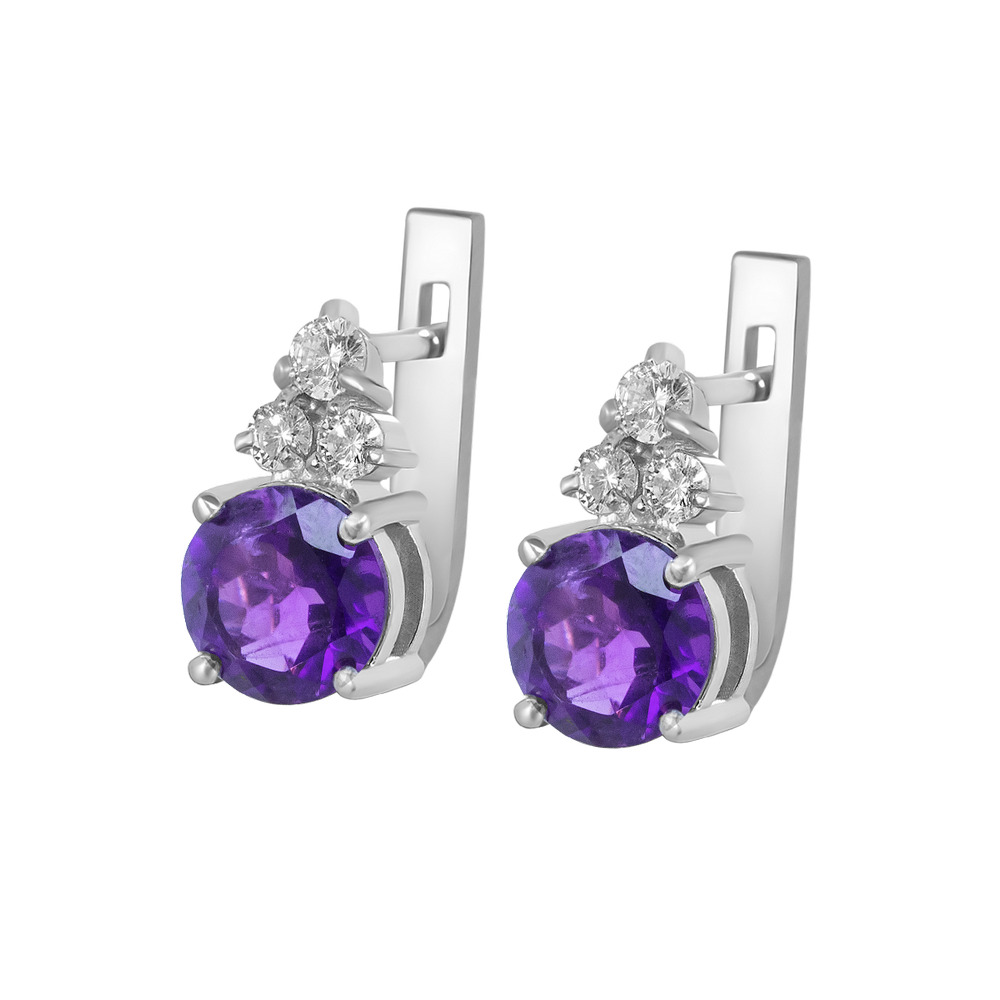 

Серебряные серьги с аметистом бразильским 029-6110 GS-5864 р-