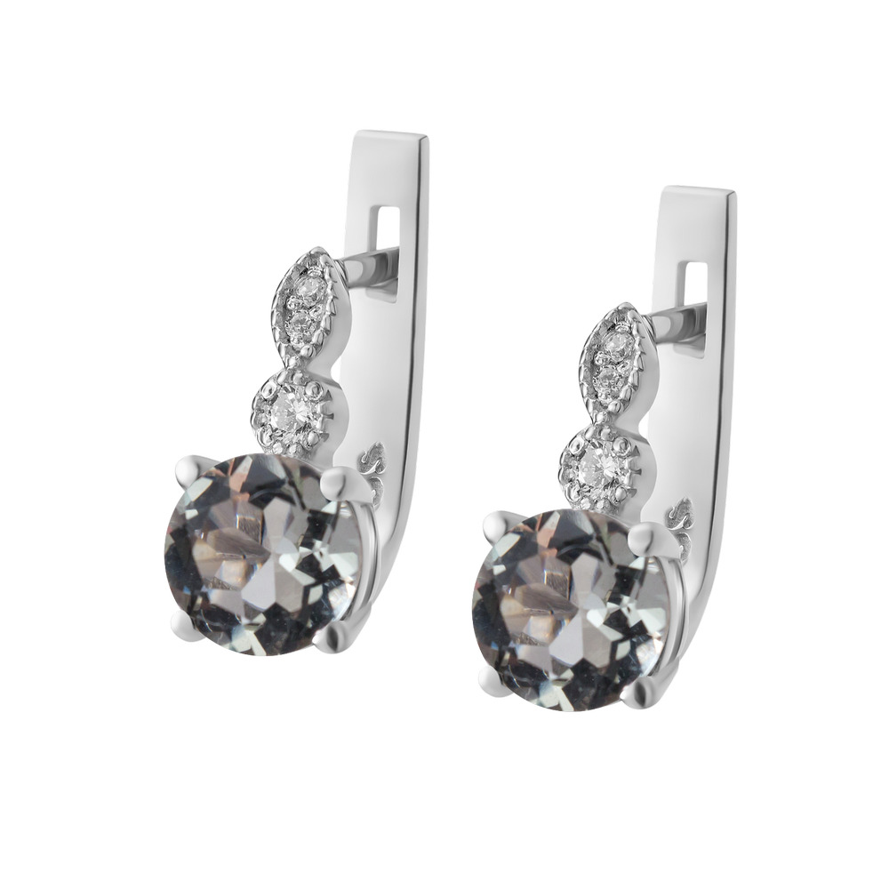 

Серебряные серьги с зеленым кварцем 100-6410 GS-5940 р-
