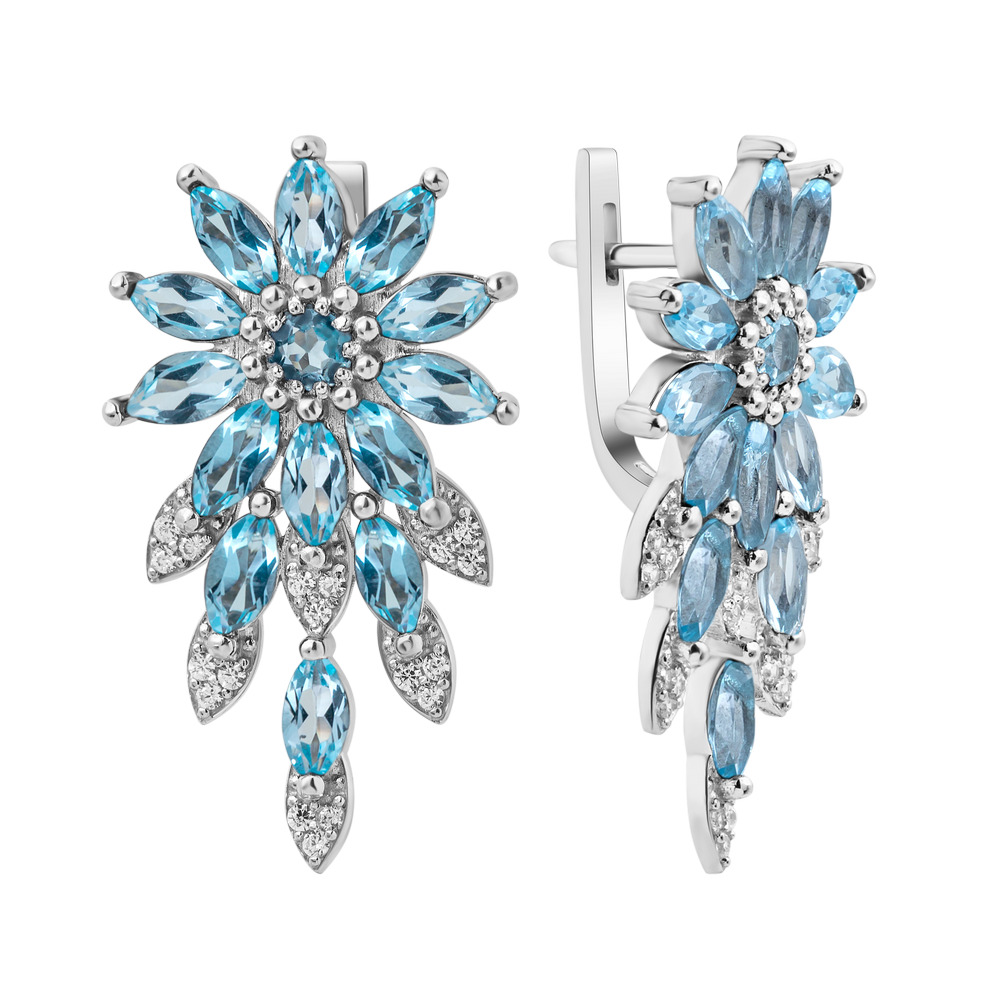

Серебряные серьги с скай топазом 175-3910 GS-5995 р-
