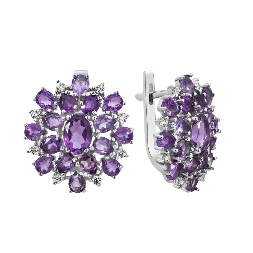 

Серебряные серьги с аметистом 138-6210 GS-5971 р-